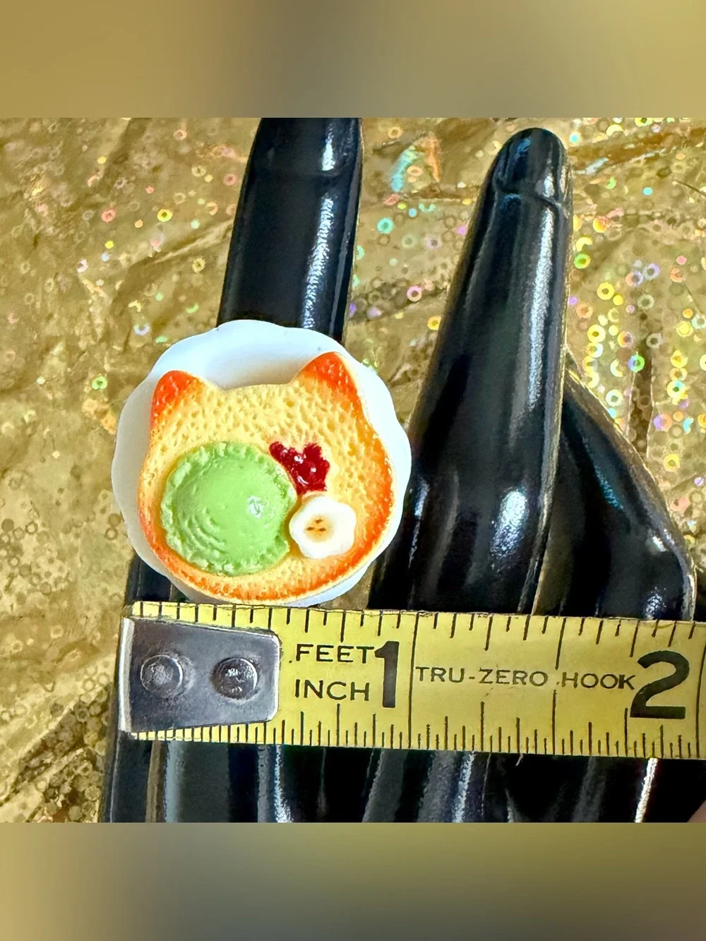 Kawaii Cat Matcha Pancake Ring – Japanese Dessert Miniature Food
